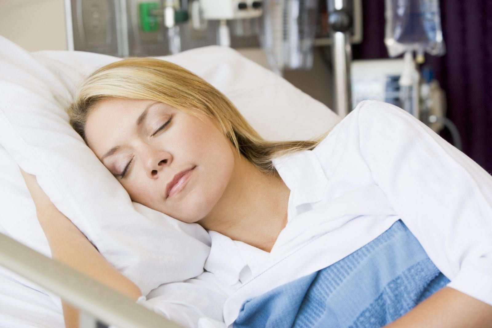 woman sleeping dentist patient